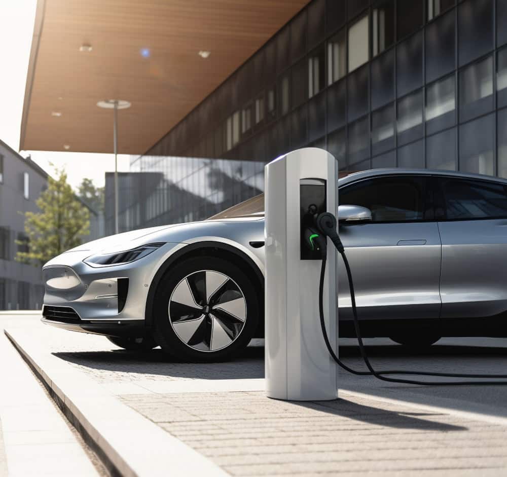 A shiny new electric charging station with a sleek and modern design car
